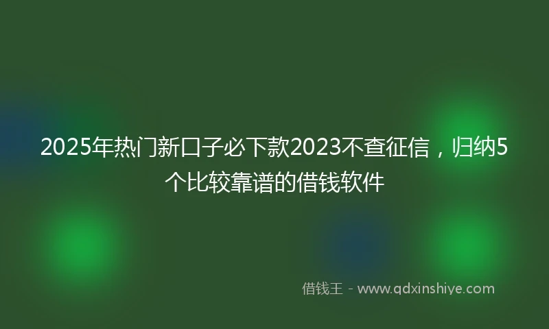 2025年热门新口子必下款2023不查征信，归纳5个比较靠谱的借钱软件