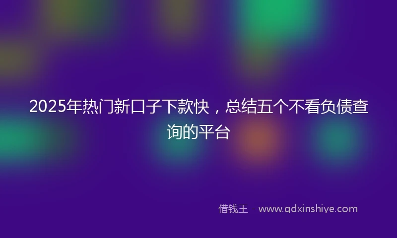 2025年热门新口子下款快，总结五个不看负债查询的平台