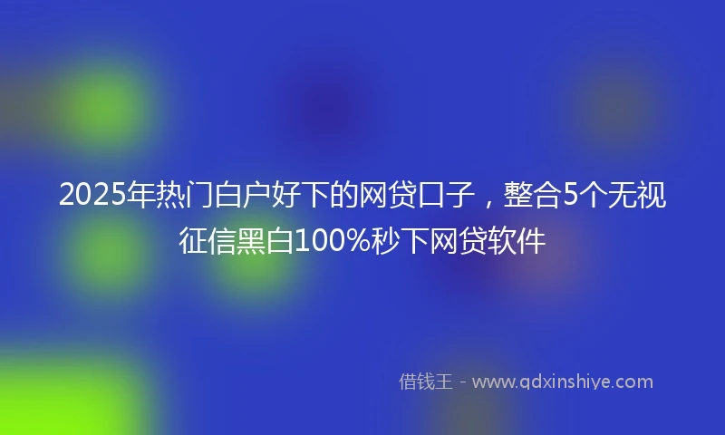 2025年热门白户好下的网贷口子，整合5个无视征信黑白100%秒下网贷软件