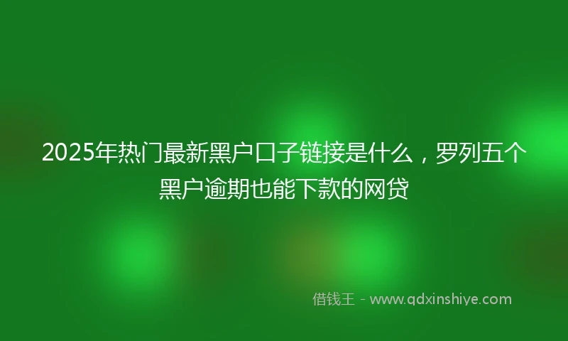 2025年热门最新黑户口子链接是什么，罗列五个黑户逾期也能下款的网贷