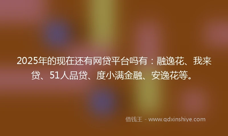 2025年的现在还有网贷平台吗有：融逸花、我来贷、51人品贷、度小满金融、安逸花等。