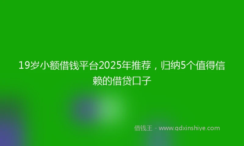 19岁小额借钱平台2025年推荐，归纳5个值得信赖的借贷口子