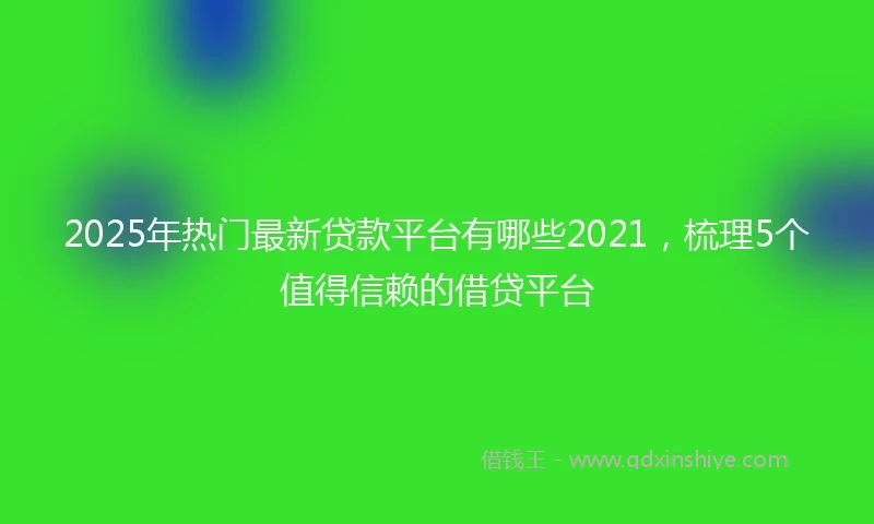2025年热门最新贷款平台有哪些2021，梳理5个值得信赖的借贷平台