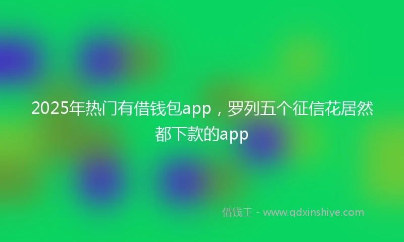 2025年热门有借钱包app，罗列五个征信花居然都下款的app