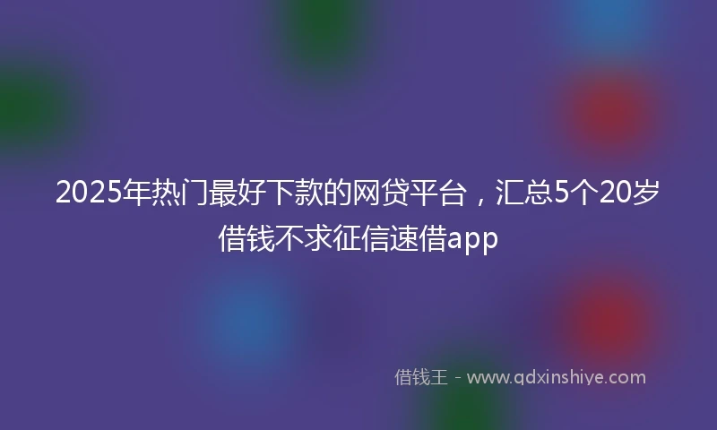 2025年热门最好下款的网贷平台，汇总5个20岁借钱不求征信速借app