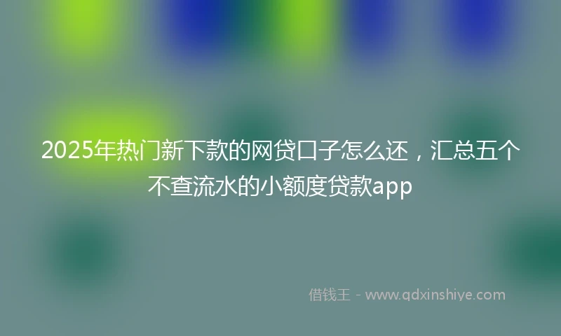 2025年热门新下款的网贷口子怎么还，汇总五个不查流水的小额度贷款app