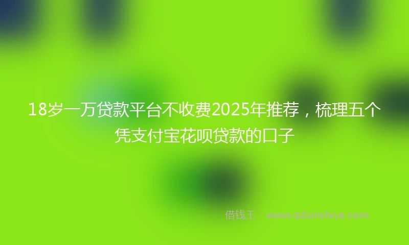 18岁一万贷款平台不收费2025年推荐，梳理五个凭支付宝花呗贷款的口子