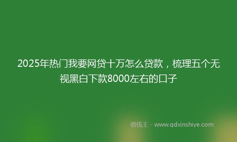 2025年热门我要网贷十万怎么贷款，梳理五个无视黑白下款8000左右的口子