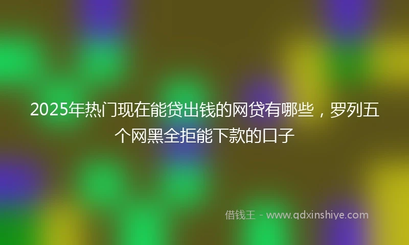 2025年热门现在能贷出钱的网贷有哪些，罗列五个网黑全拒能下款的口子
