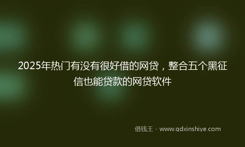 2025年热门有没有很好借的网贷，整合五个黑征信也能贷款的网贷软件