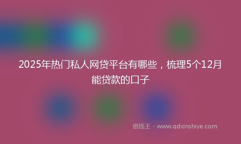 2025年热门私人网贷平台有哪些，梳理5个12月能贷款的口子