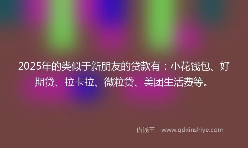 2025年的类似于新朋友的贷款有：小花钱包、好期贷、拉卡拉、微粒贷、美团生活费等。