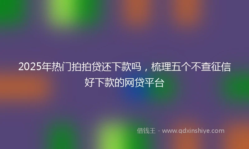 2025年热门拍拍贷还下款吗，梳理五个不查征信好下款的网贷平台