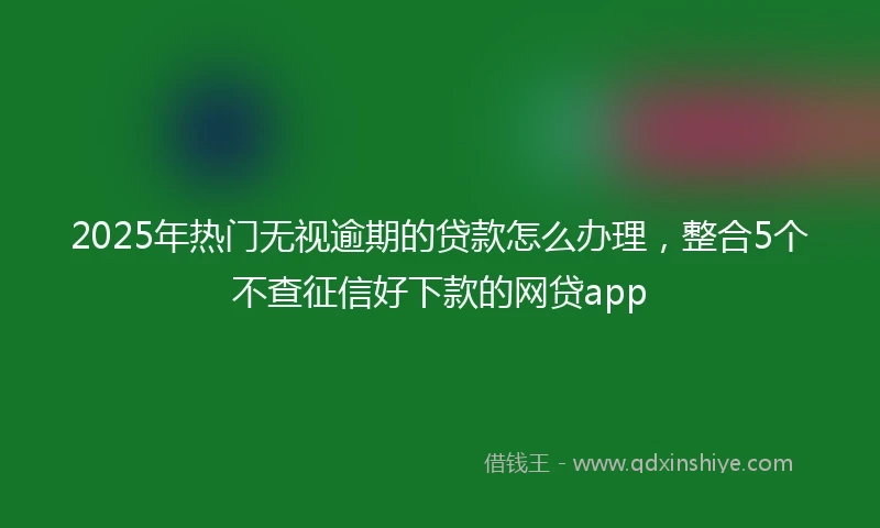 2025年热门无视逾期的贷款怎么办理，整合5个不查征信好下款的网贷app