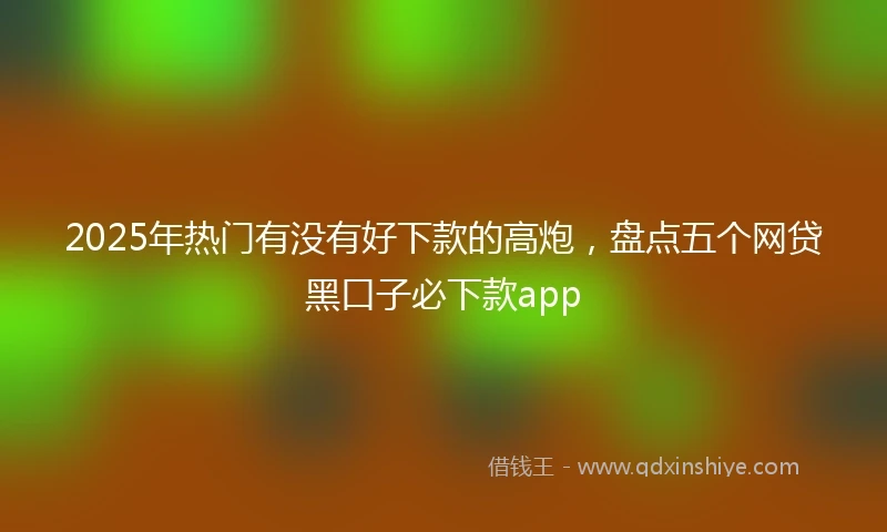 2025年热门有没有好下款的高炮，盘点五个网贷黑口子必下款app