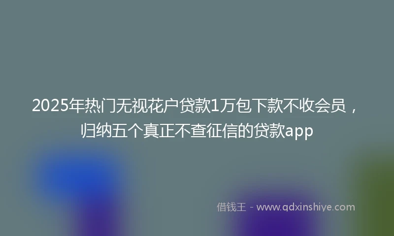 2025年热门无视花户贷款1万包下款不收会员，归纳五个真正不查征信的贷款app