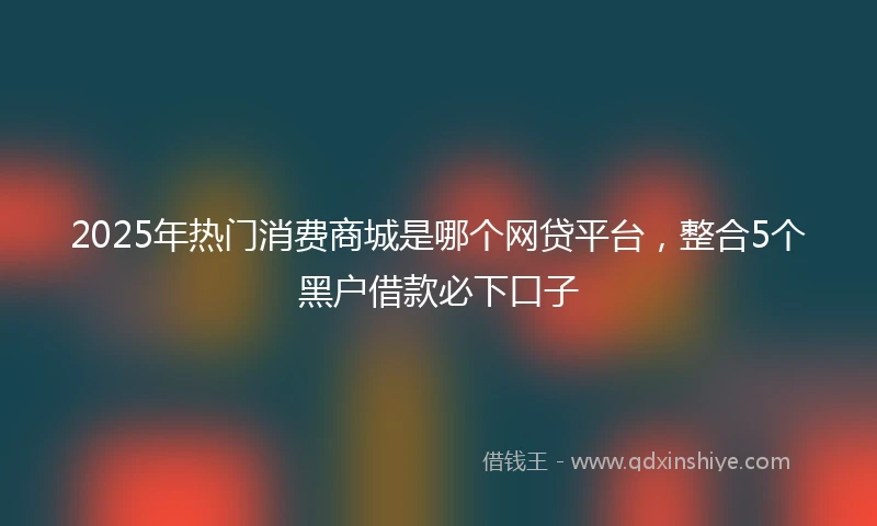 2025年热门消费商城是哪个网贷平台,整合5个黑户借款必下口子