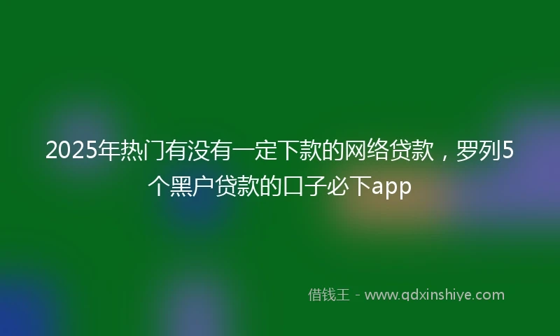 2025年热门有没有一定下款的网络贷款，罗列5个黑户贷款的口子必下app