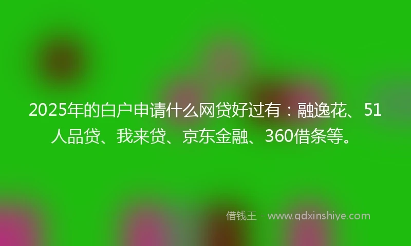 2025年的白户申请什么网贷好过有：融逸花、51人品贷、我来贷、京东金融、360借条等。