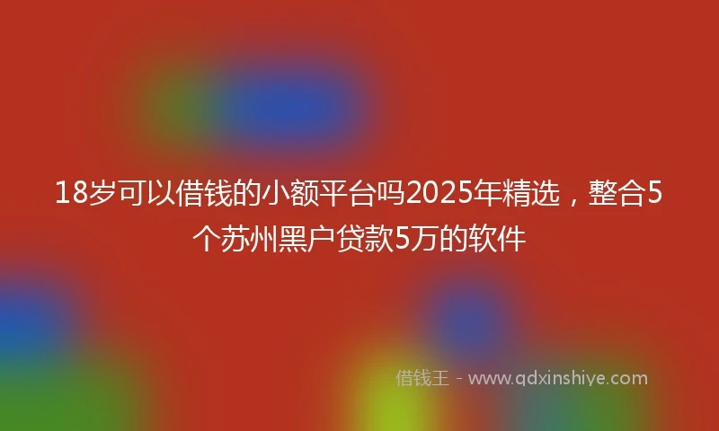 18岁可以借钱的小额平台吗2025年精选，整合5个苏州黑户贷款5万的软件