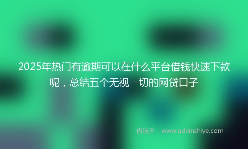 2025年热门有逾期可以在什么平台借钱快速下款呢，总结五个无视一切的网贷口子