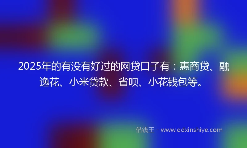 2025年的有没有好过的网贷口子有：惠商贷、融逸花、小米贷款、省呗、小花钱包等。