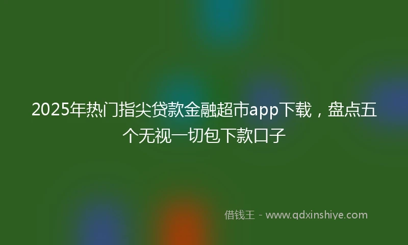 2025年热门指尖贷款金融超市app下载，盘点五个无视一切包下款口子