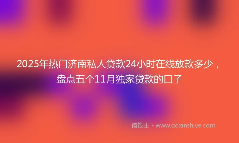 2025年热门济南私人贷款24小时在线放款多少，盘点五个11月独家贷款的口子