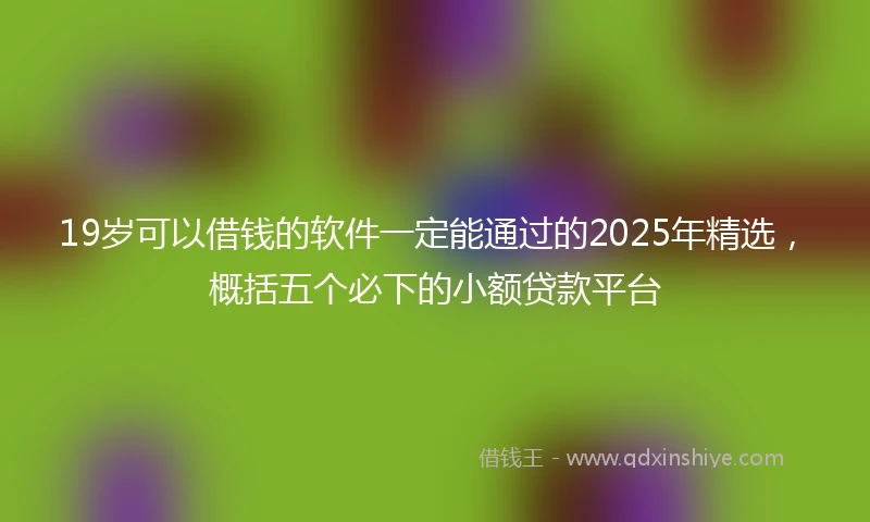 19岁可以借钱的软件一定能通过的2025年精选，概括五个必下的小额贷款平台