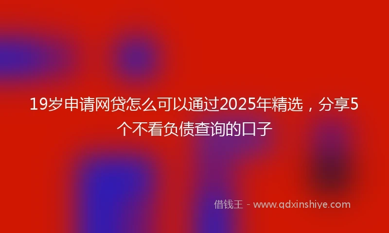 19岁申请网贷怎么可以通过2025年精选，分享5个不看负债查询的口子