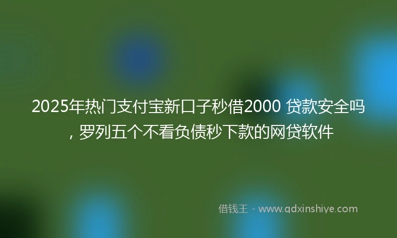 2025年热门支付宝新口子秒借2000 贷款安全吗，罗列五个不看负债秒下款的网贷软件