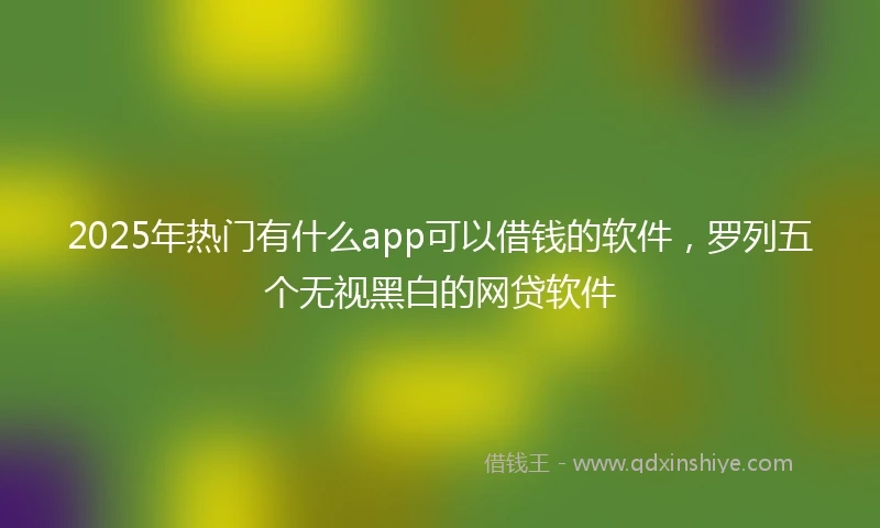 2025年热门有什么app可以借钱的软件，罗列五个无视黑白的网贷软件