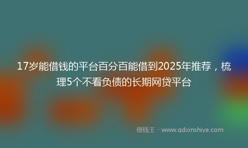 17岁能借钱的平台百分百能借到2025年推荐，梳理5个不看负债的长期网贷平台