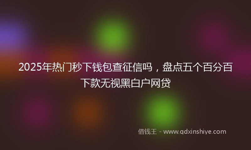 2025年热门秒下钱包查征信吗，盘点五个百分百下款无视黑白户网贷