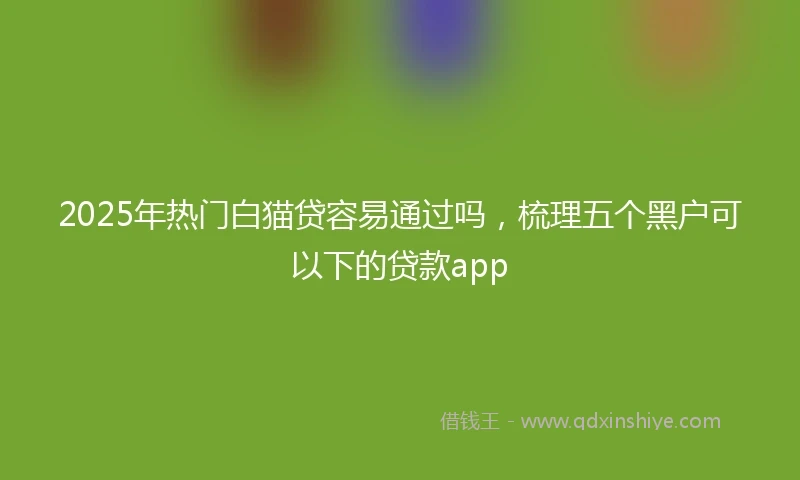 2025年热门白猫贷容易通过吗，梳理五个黑户可以下的贷款app