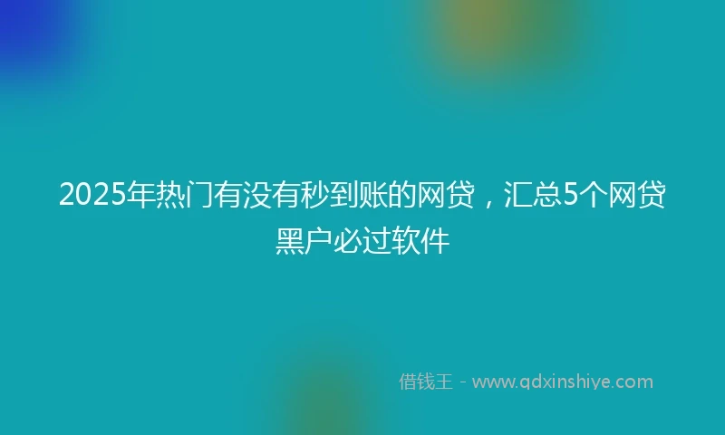 2025年热门有没有秒到账的网贷，汇总5个网贷黑户必过软件