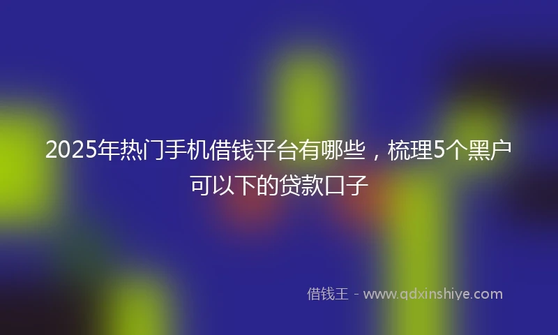2025年热门手机借钱平台有哪些，梳理5个黑户可以下的贷款口子