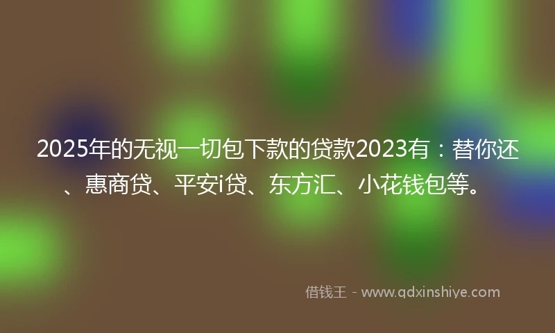 2025年的无视一切包下款的贷款2023有：替你还、惠商贷、平安i贷、东方汇、小花钱包等。
