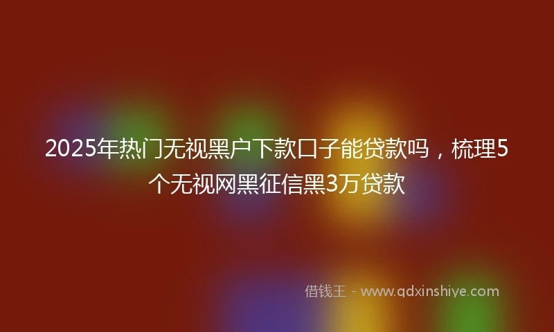 2025年热门无视黑户下款口子能贷款吗，梳理5个无视网黑征信黑3万贷款