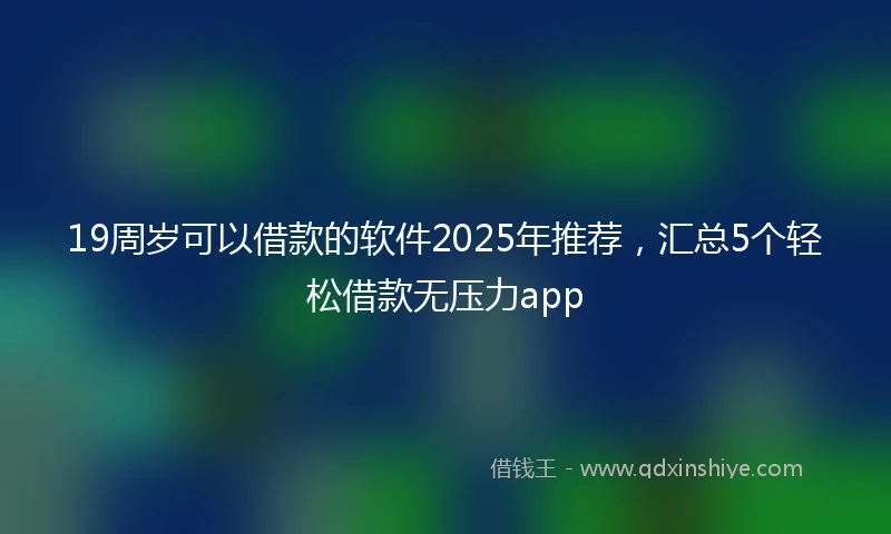19周岁可以借款的软件2025年推荐，汇总5个轻松借款无压力app