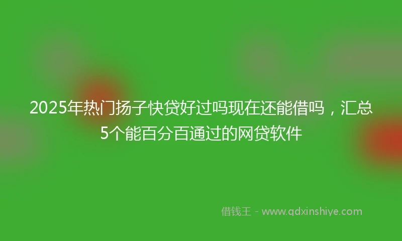 2025年热门扬子快贷好过吗现在还能借吗，汇总5个能百分百通过的网贷软件