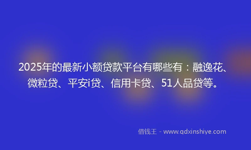 2025年的最新小额贷款平台有哪些有：融逸花、微粒贷、平安i贷、信用卡贷、51人品贷等。
