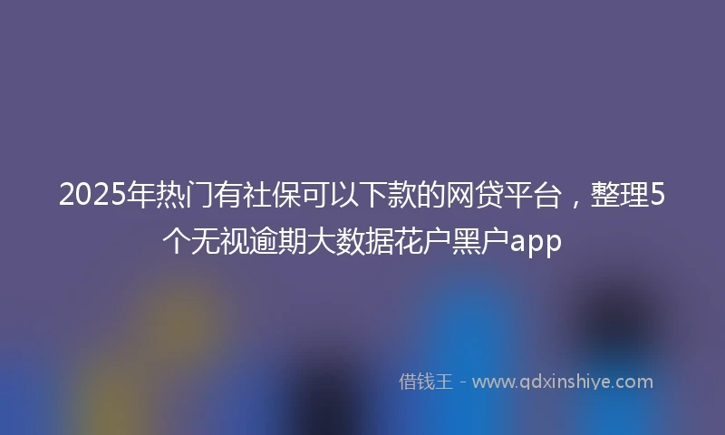 2025年热门有社保可以下款的网贷平台，整理5个无视逾期大数据花户黑户app