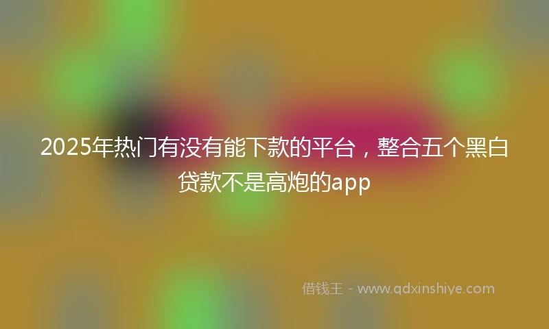 2025年热门有没有能下款的平台，整合五个黑白贷款不是高炮的app