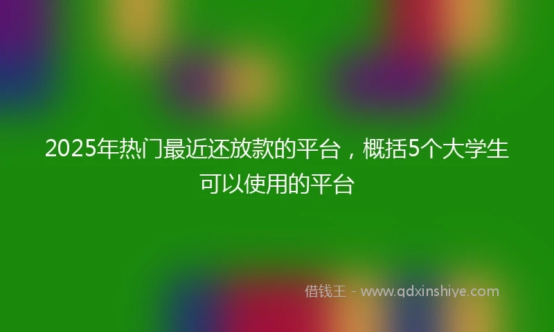 2025年热门最近还放款的平台，概括5个大学生可以使用的平台