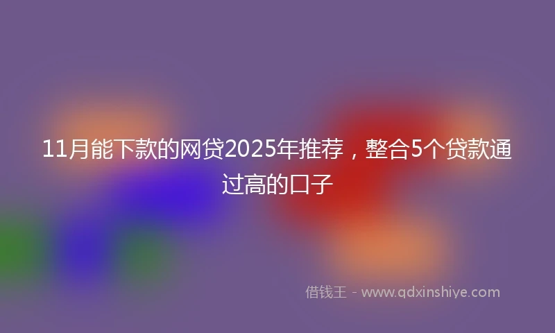11月能下款的网贷2025年推荐，整合5个贷款通过高的口子