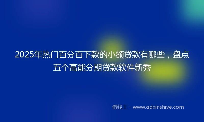 2025年热门百分百下款的小额贷款有哪些，盘点五个高能分期贷款软件新秀