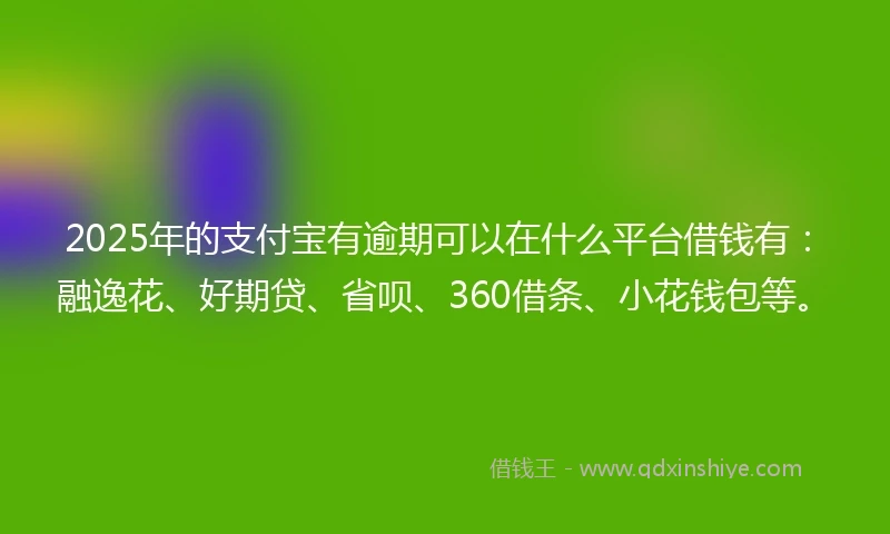 2025年的支付宝有逾期可以在什么平台借钱有：融逸花、好期贷、省呗、360借条、小花钱包等。