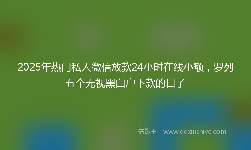 2025年热门私人微信放款24小时在线小额,罗列五个无视黑白户下款的口子