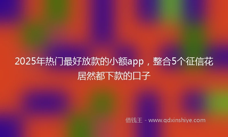 2025年热门最好放款的小额app，整合5个征信花居然都下款的口子